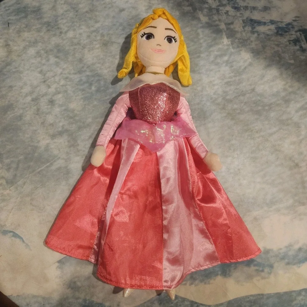 Disney Princess Aurora Sleeping Beauty & Palace Pet Plush Bundle Lot Pink Cat‎
